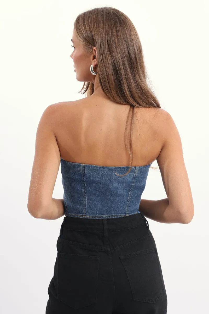 Denim Vest Bandeau sold by Ally Fashion product image thumbnail 5