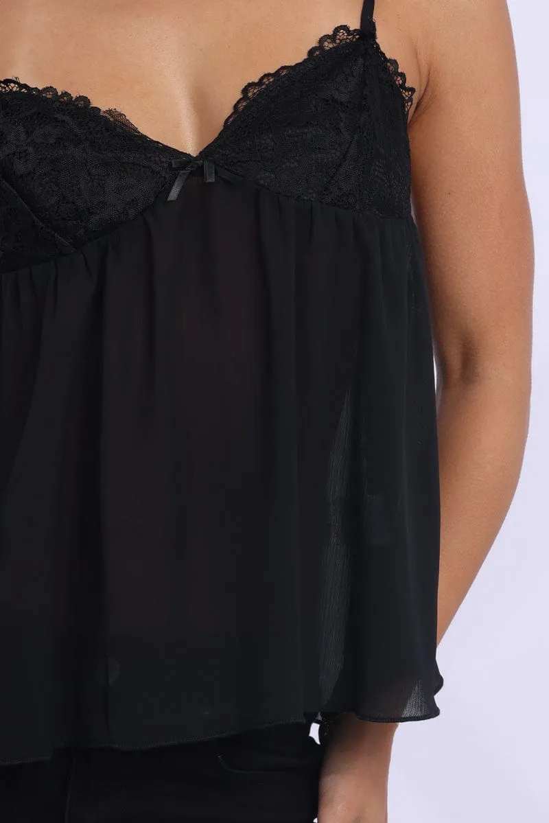 Black Lace Cami Sleeveless Sweetheart sold by Ally Fashion product image thumbnail 5