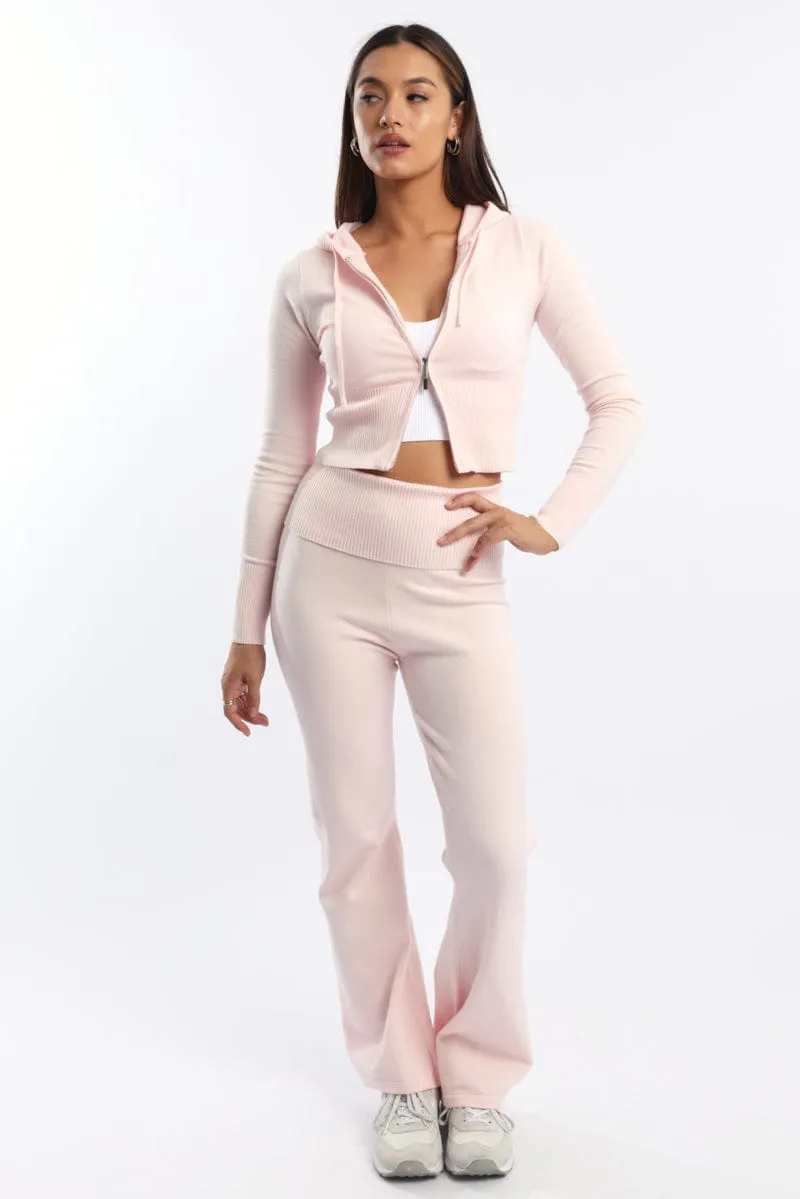 Pink Hooded Knit Cardigan sold by Ally Fashion product image thumbnail 2
