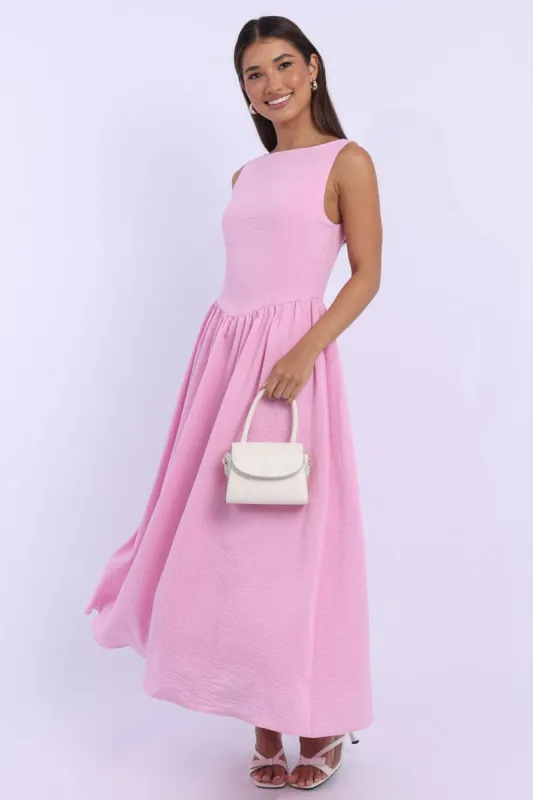 Pink Dropped Waist Maxi Dress sold by Ally Fashion