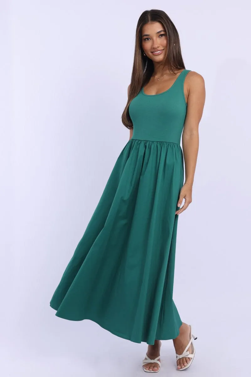 Green Midi Dress Ribbed Bodice sold by Ally Fashion product image thumbnail 2