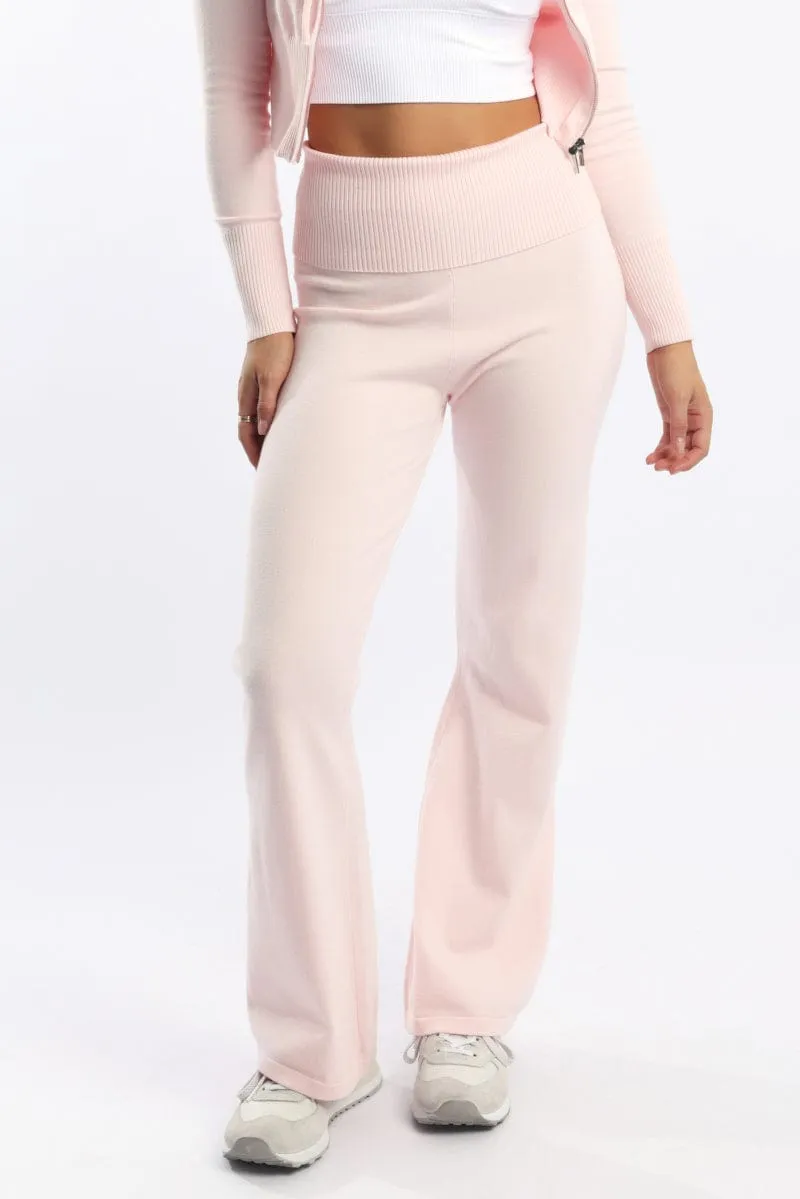 Pink Wide Leg Pants Knit sold by Ally Fashion product image thumbnail 2