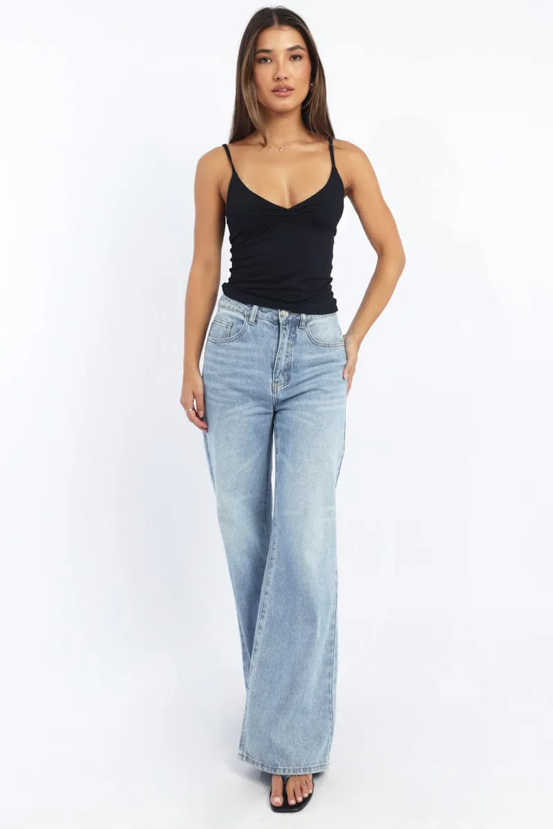 Black Supersoft Cami Top Cross Over sold by Ally Fashion product image thumbnail 2