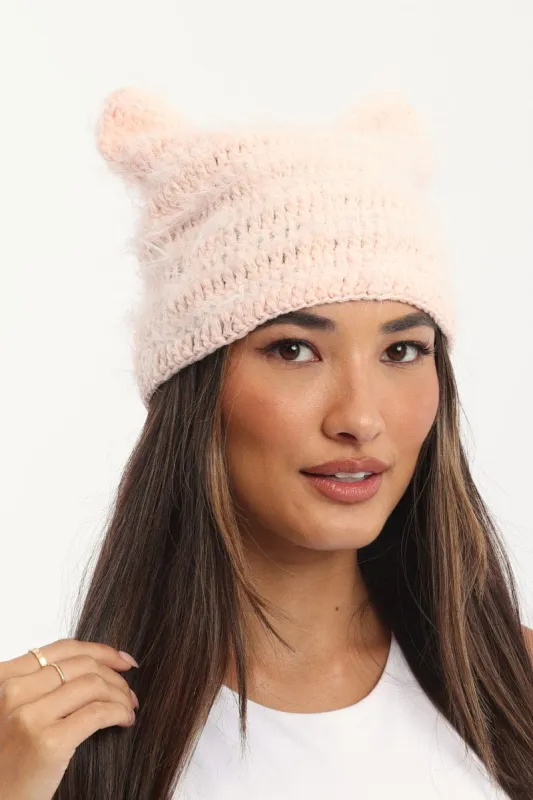 Pink Fluffy Beanie sold by Ally Fashion