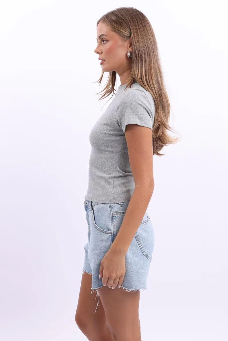 Grey Graphic Tee Short Sleeve sold by Ally Fashion product image thumbnail 3