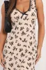 Beige Floral Midi Dress Mesh sold by Ally Fashion