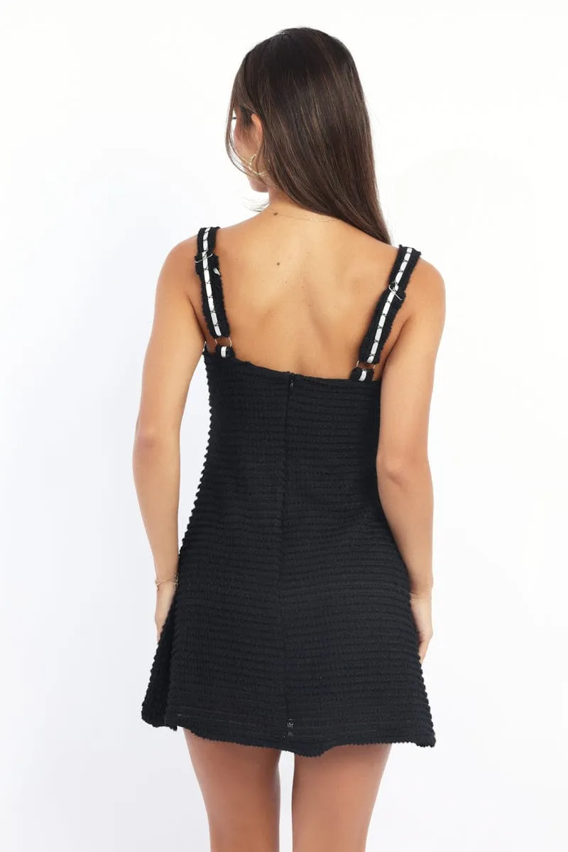 Black Mini Dress Lace Trim Sleeveless sold by Ally Fashion product image thumbnail 4