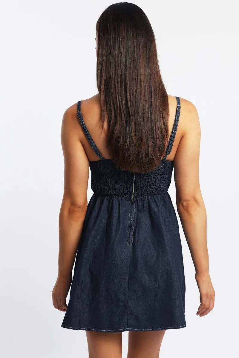 Blue Fit And Flare Dress Mini sold by Ally Fashion product image thumbnail 4