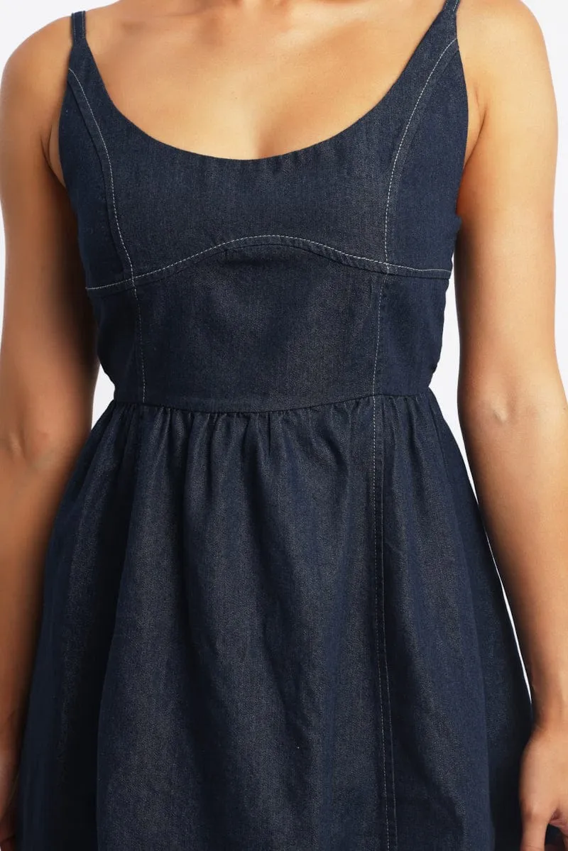 Blue Fit And Flare Dress Mini sold by Ally Fashion product image thumbnail 5