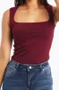 Red Supersoft Tank Top Square Neck Double Layered sold by Ally Fashion