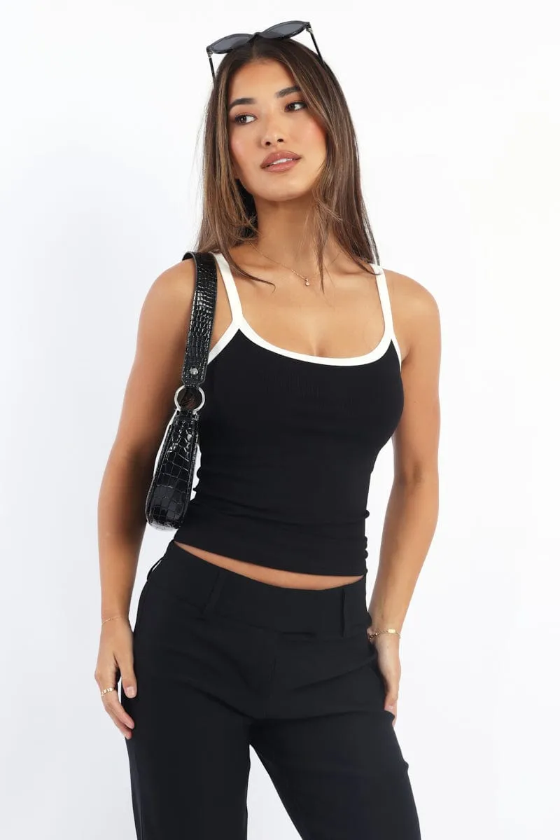 Black Tank Top Sleeveless Rib sold by Ally Fashion