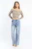 Green Knit Top Long Sleeve Off Shoulder Zip Front sold by Ally Fashion