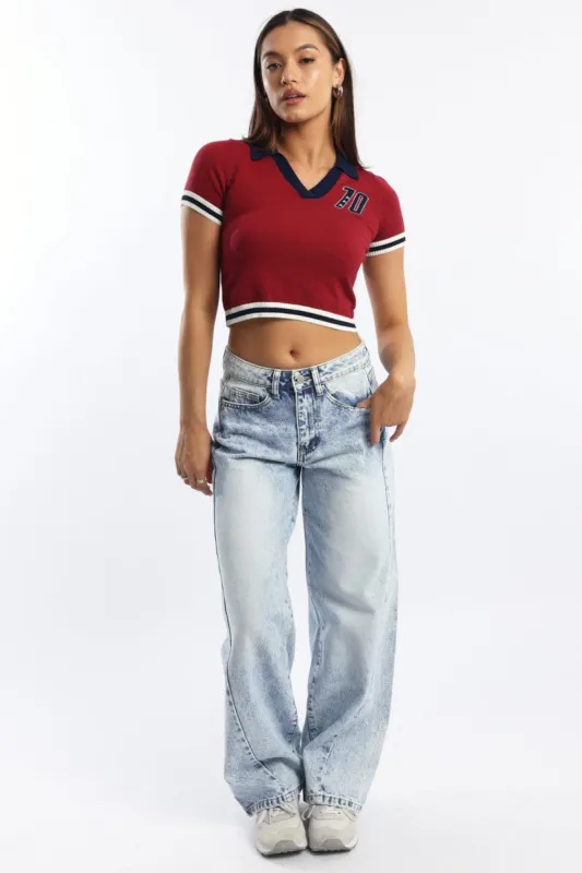 Denim Balloon fit Jeans with Seam sold by Ally Fashion