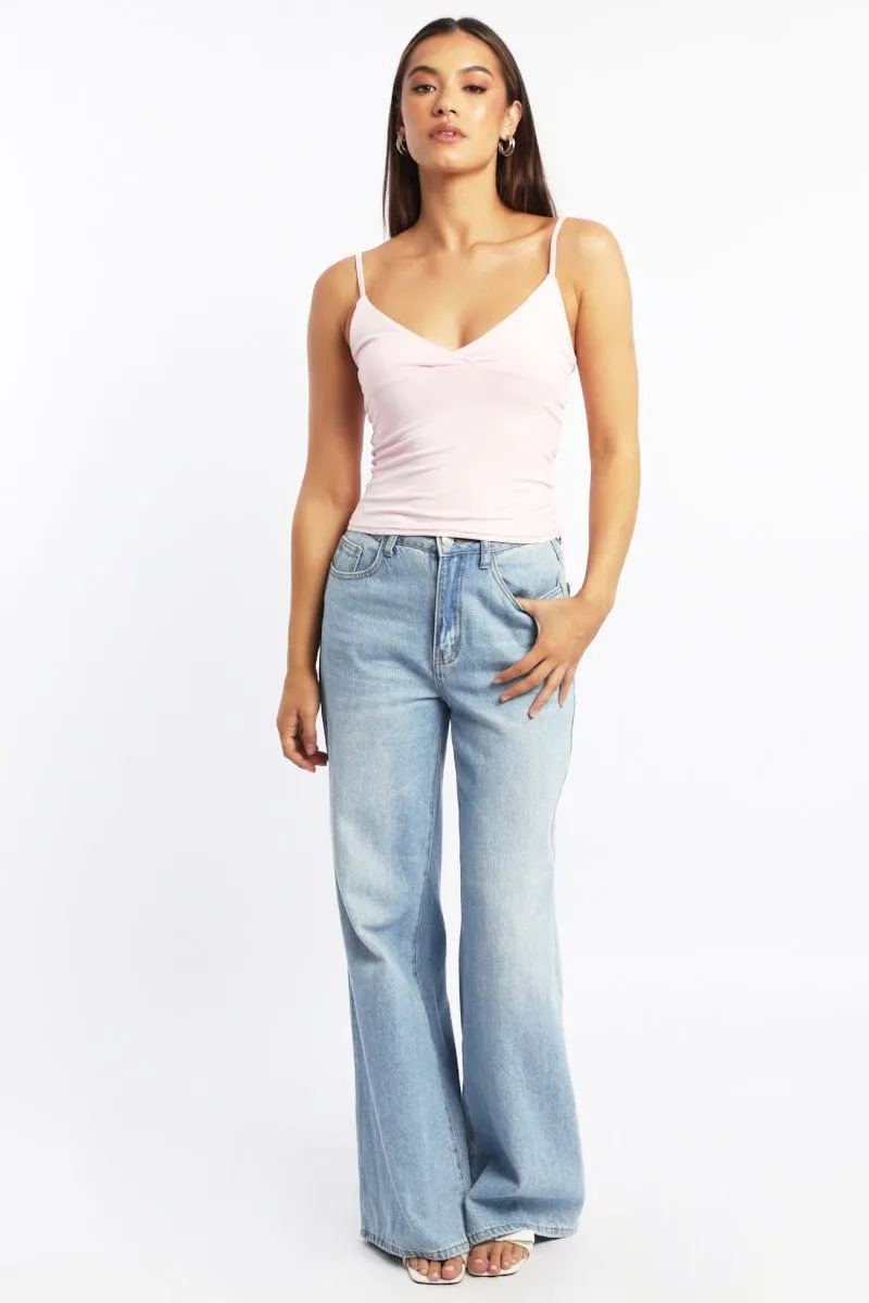 Pink Supersoft Cami Top Cross Over sold by Ally Fashion product image thumbnail 2