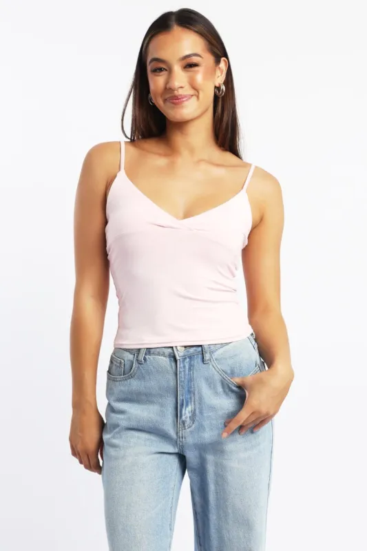 Pink Supersoft Cami Top Cross Over sold by Ally Fashion