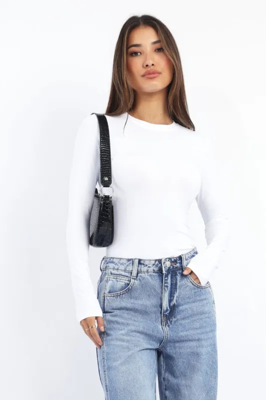 White Supersoft Top Long Sleeve sold by Ally Fashion