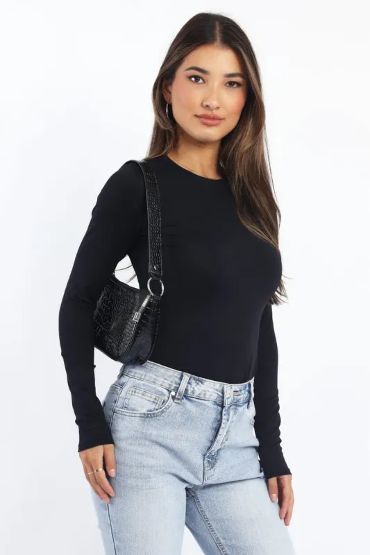 Black Supersoft Top Long Sleeve sold by Ally Fashion