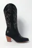 Black Embroidered Western Cowboy Boots sold by Ally Fashion