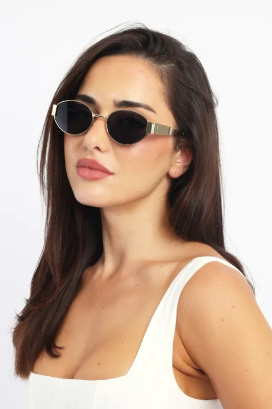Brown Oval Sunglasses sold by Ally Fashion