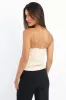 Beige Suede Cami Top Sleeveless Sweetheart Neckline sold by Ally Fashion