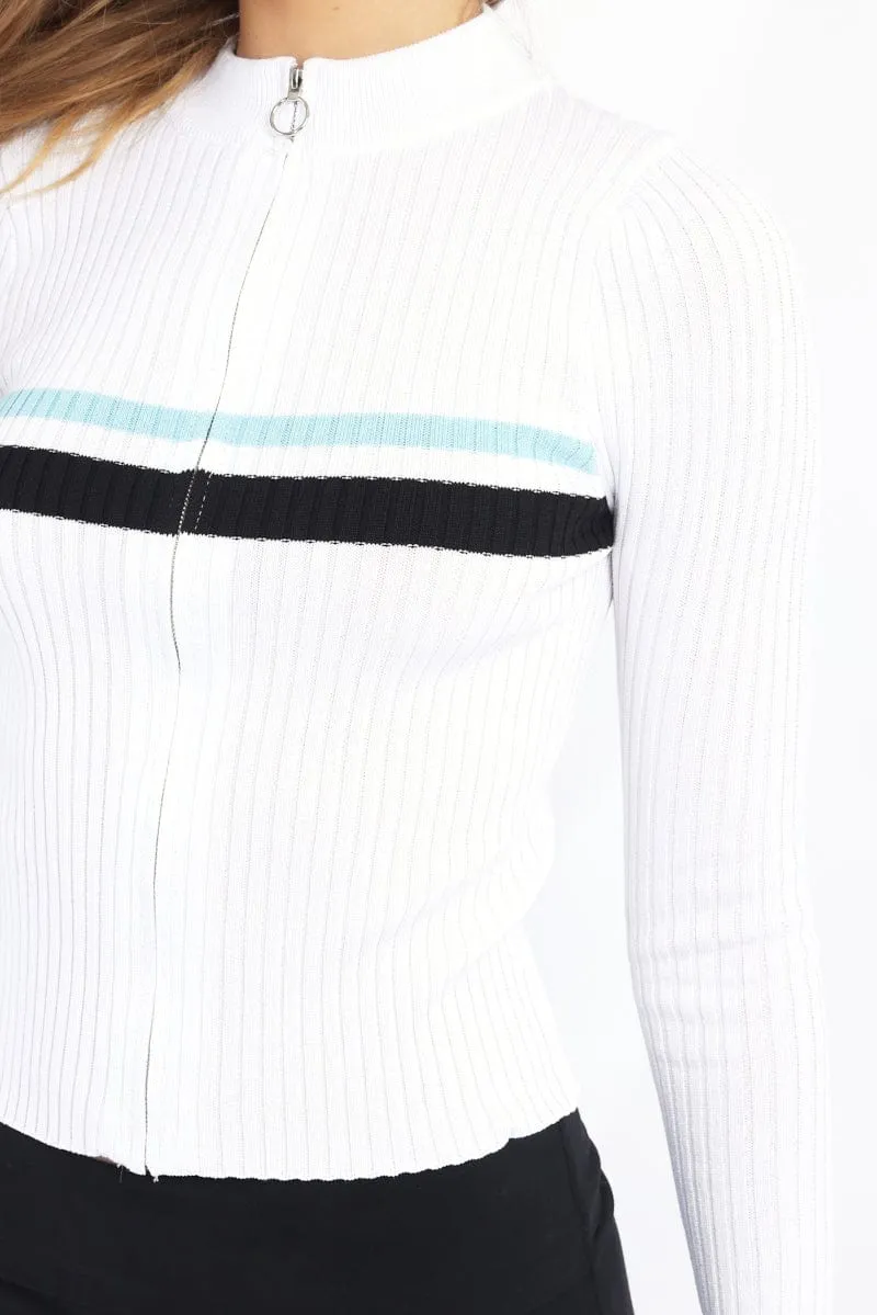 White Long Sleeve Knit Cardigan sold by Ally Fashion product image thumbnail 5