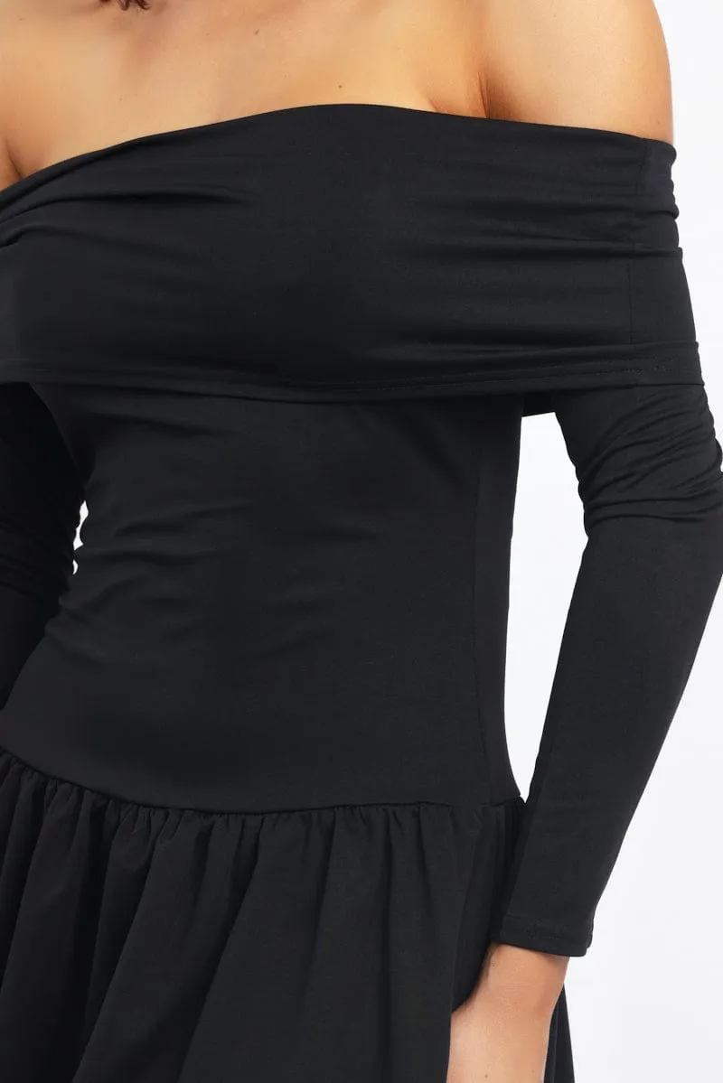 Black Off Shoulder Mini Dress sold by Ally Fashion product image thumbnail 5