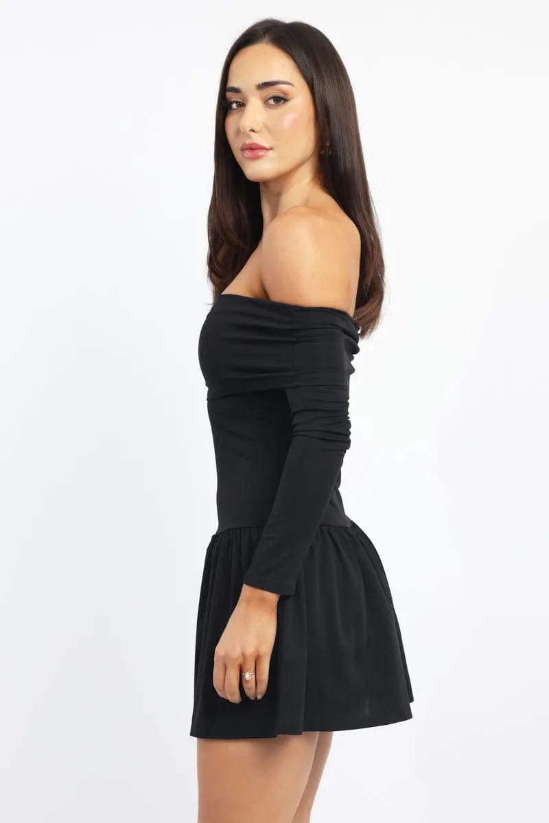 Black Off Shoulder Mini Dress sold by Ally Fashion product image thumbnail 3