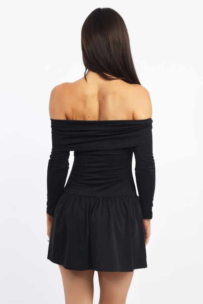 Black Off Shoulder Mini Dress sold by Ally Fashion product image thumbnail 4