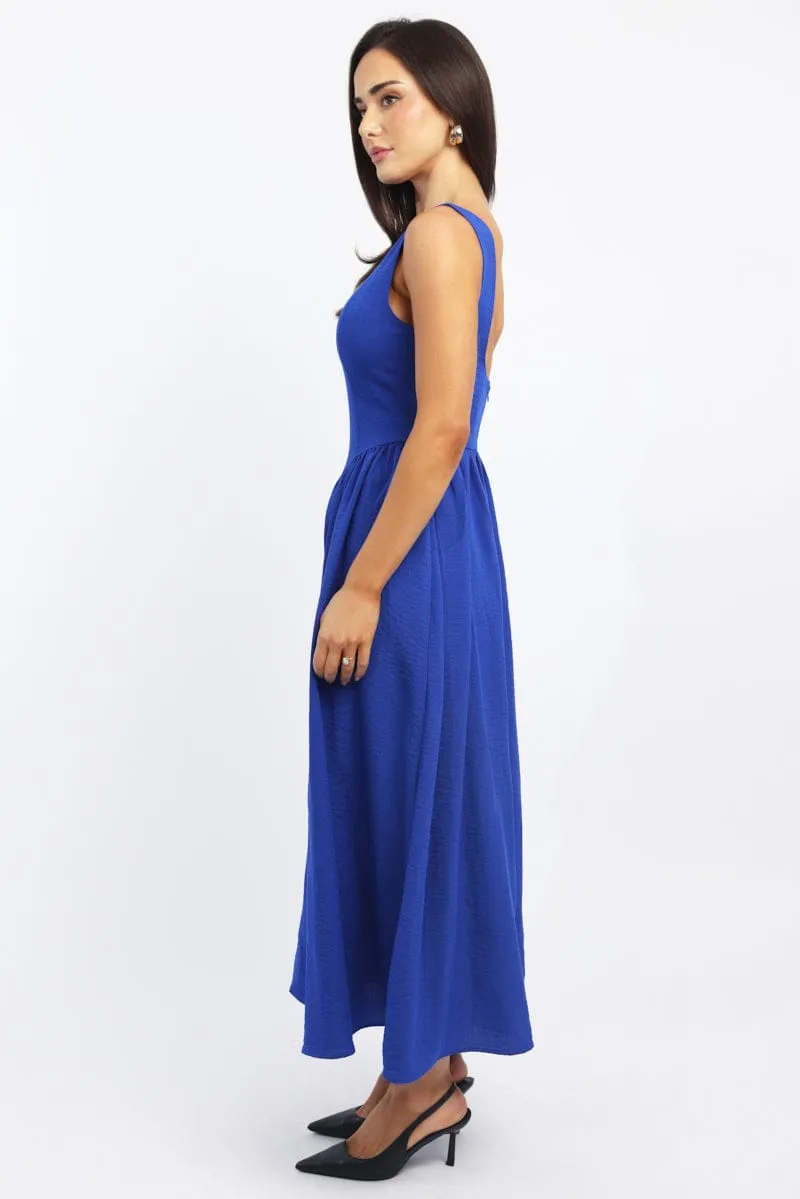Blue Dropped Waist Maxi Dress sold by Ally Fashion product image thumbnail 3