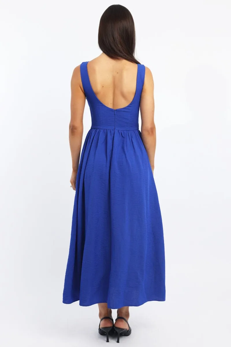 Blue Dropped Waist Maxi Dress sold by Ally Fashion product image thumbnail 4