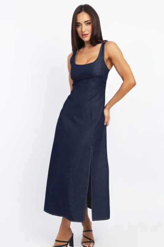 Blue Midi Dress Singlet sold by Ally Fashion