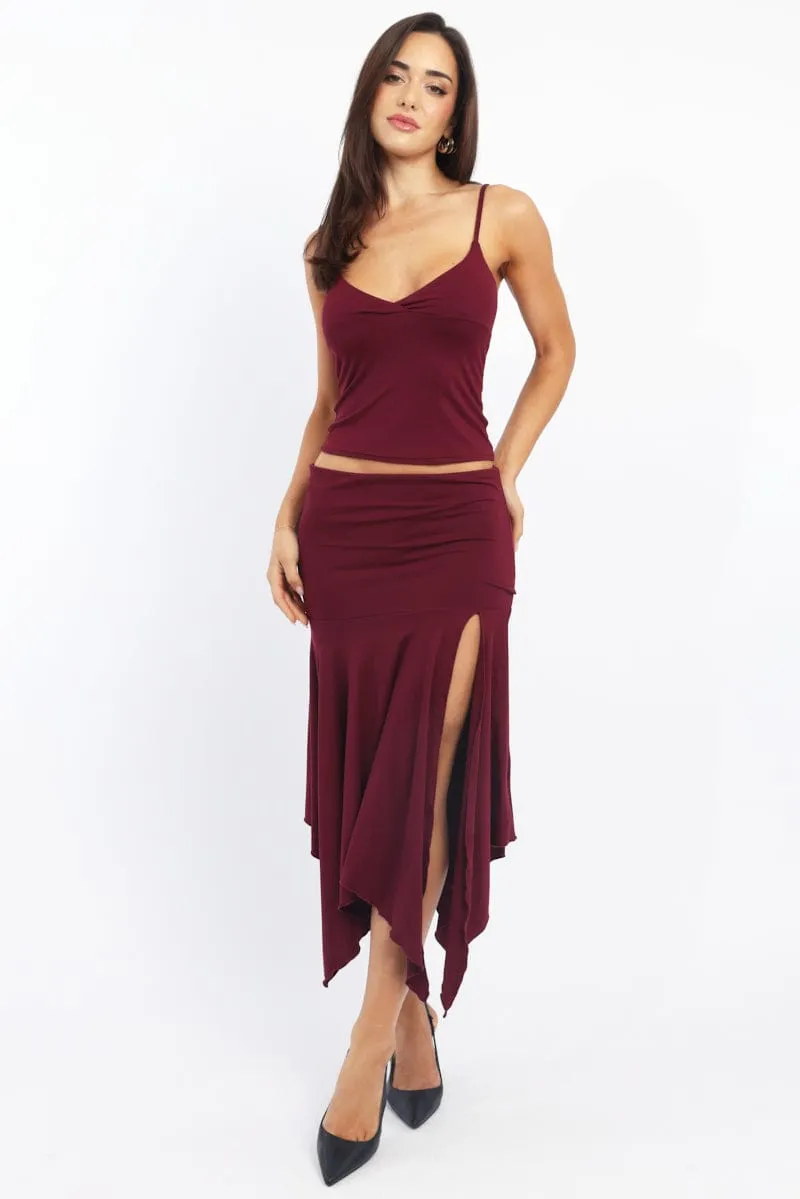 Red Supersoft Cami Top Cross Over sold by Ally Fashion product image thumbnail 2