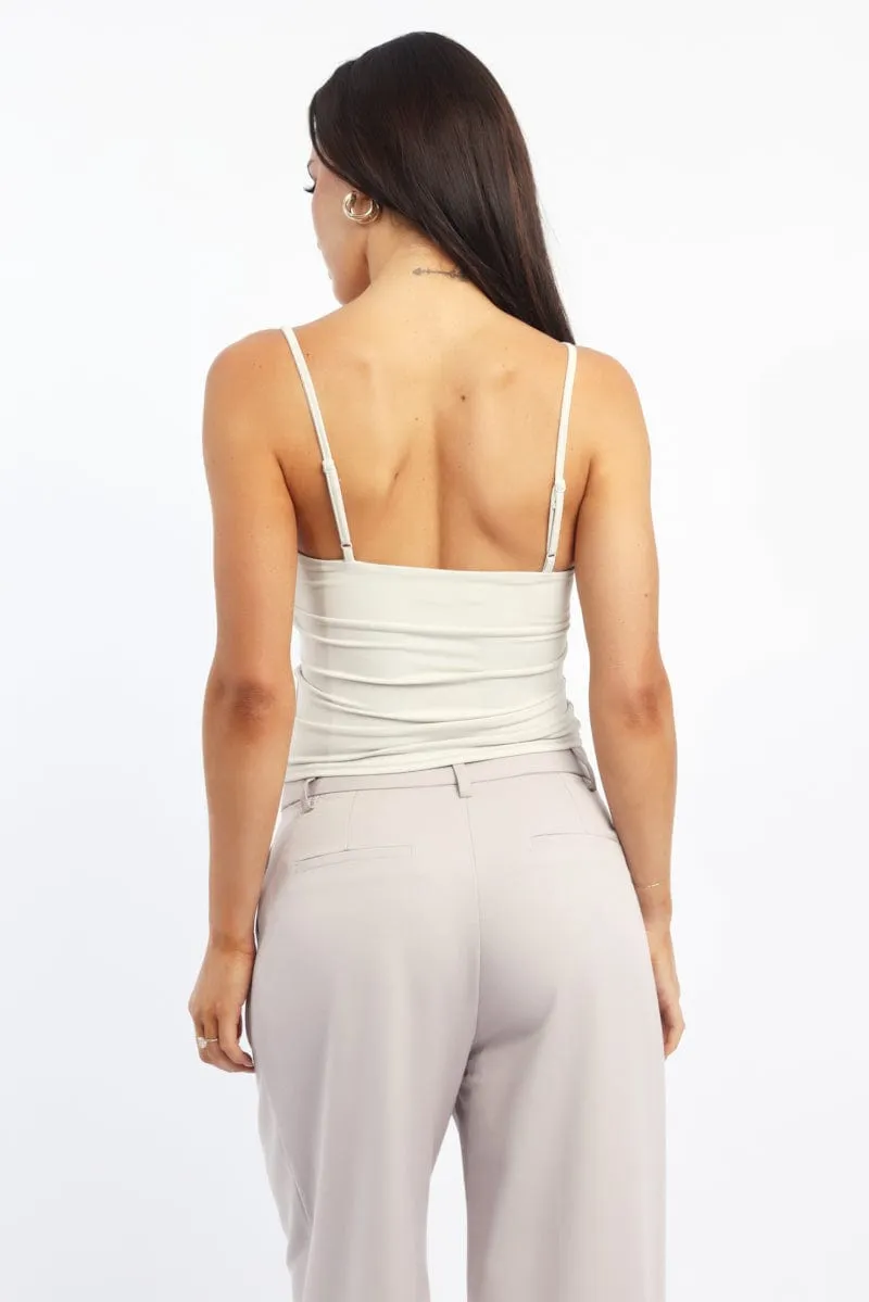 White Supersoft Cami Top Cross Over sold by Ally Fashion product image thumbnail 4