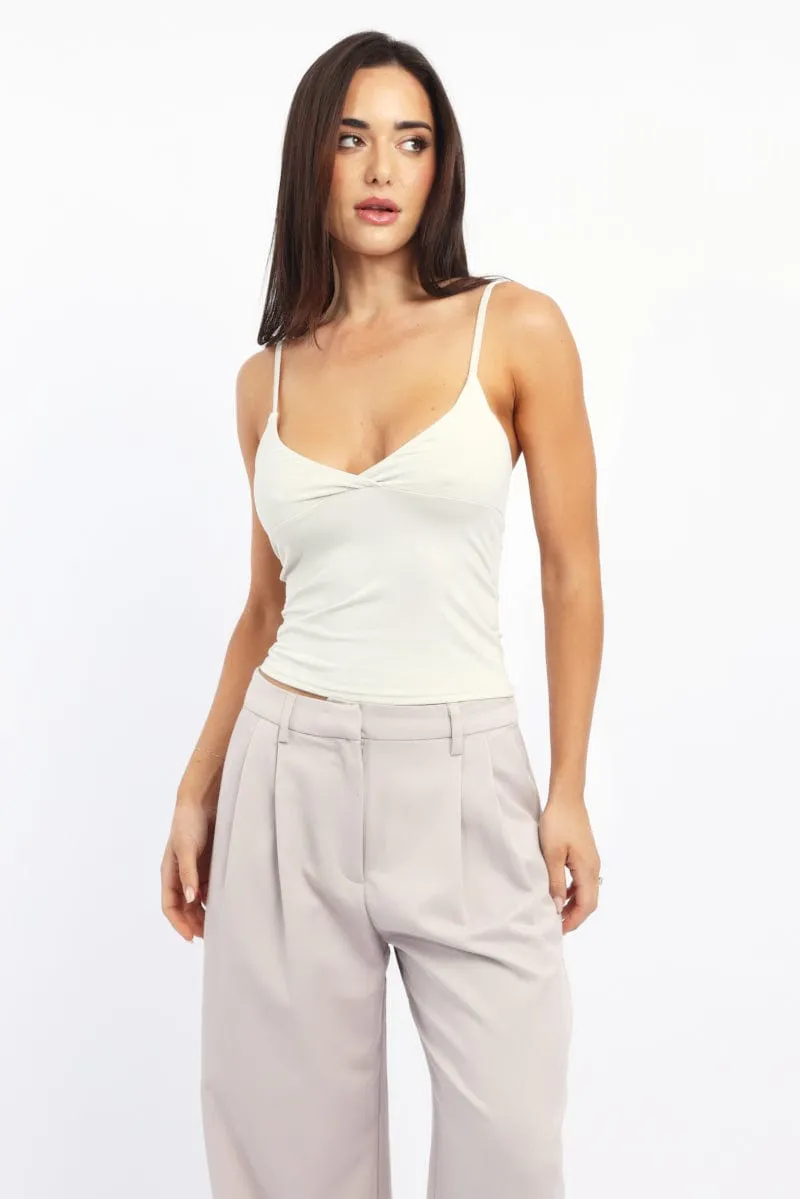 White Supersoft Cami Top Cross Over sold by Ally Fashion