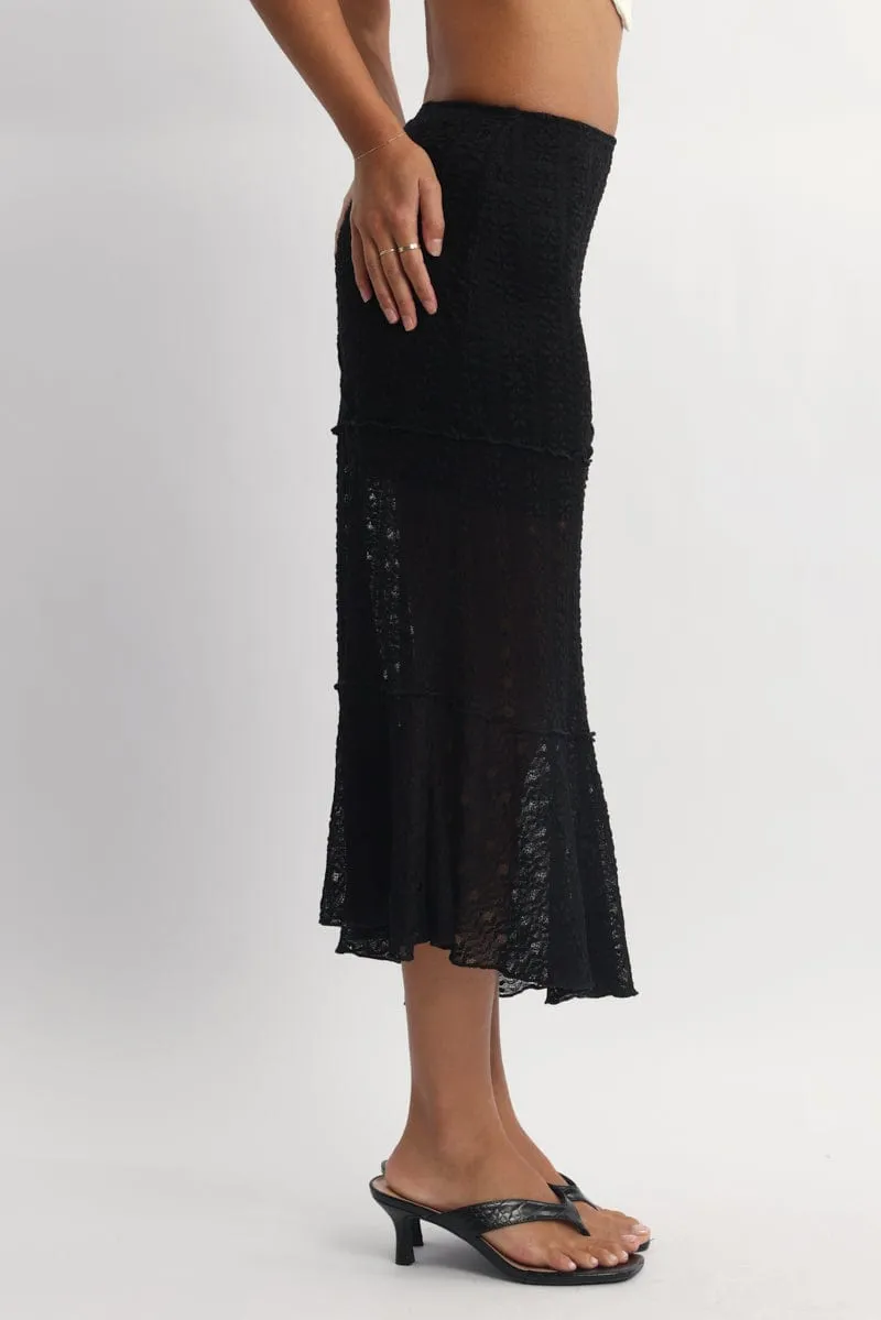 Black Lace Midi Skirt sold by Ally Fashion product image thumbnail 3