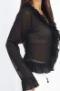 Black Ruffle Top Long Sleeve sold by Ally Fashion