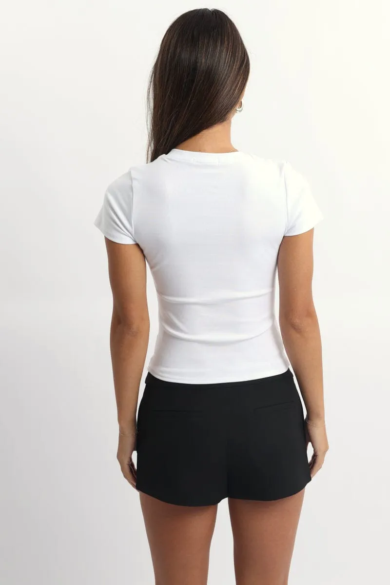 White Graphic Tee Short Sleeve sold by Ally Fashion product image thumbnail 5