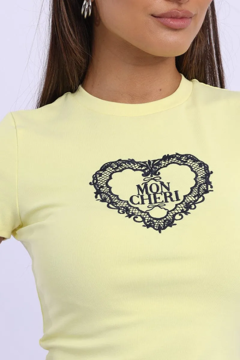 Yellow Graphic Tee Short Sleeve sold by Ally Fashion product image thumbnail 5