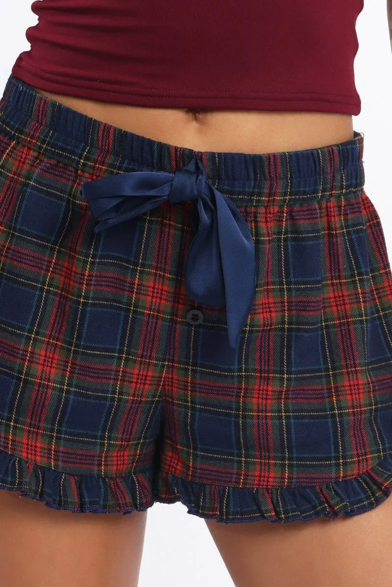 Blue Check Shorts Satin Ribbon sold by Ally Fashion product image thumbnail 5