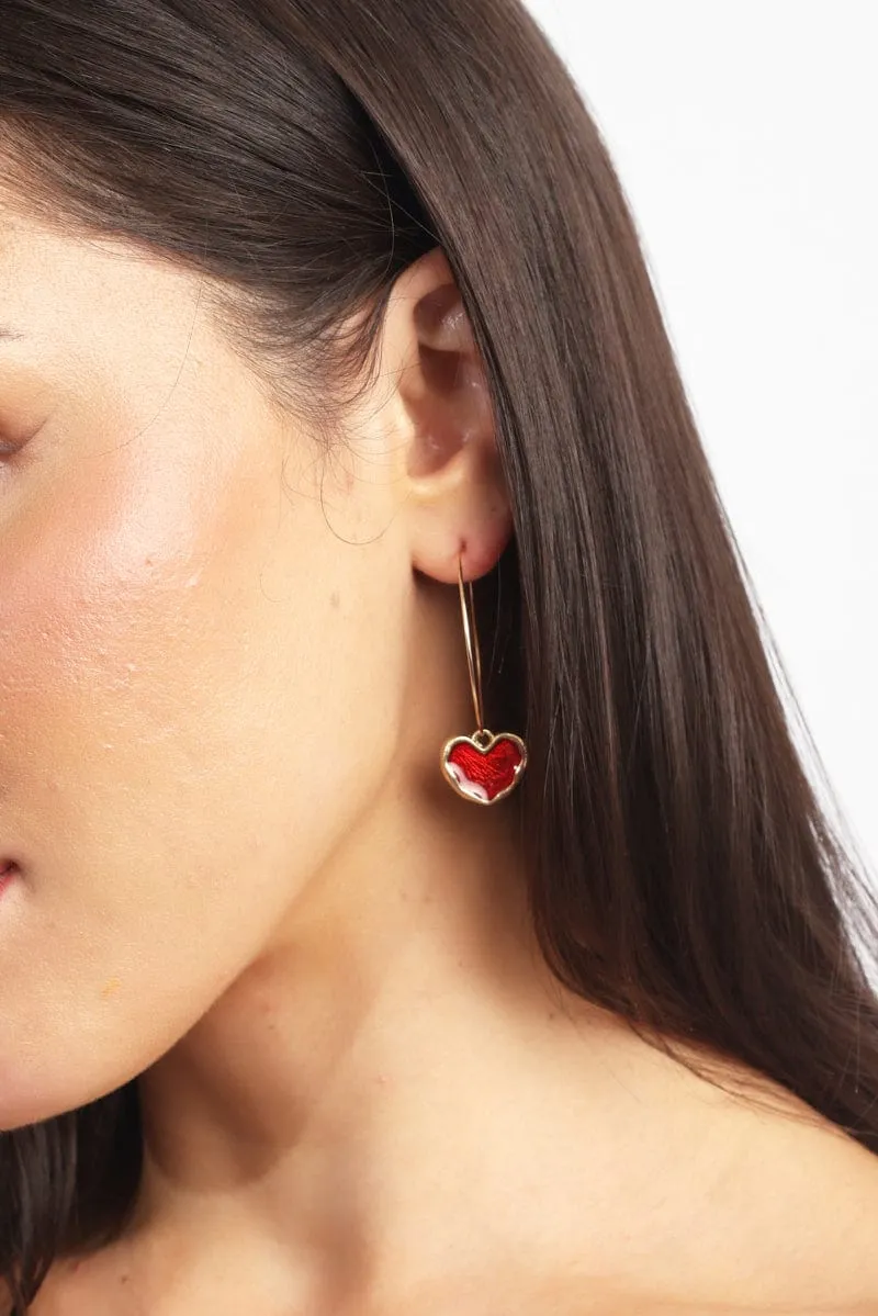 Red Heart Earrings sold by Ally Fashion product image thumbnail 2