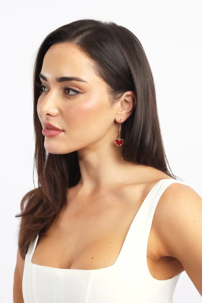 Red Heart Earrings sold by Ally Fashion