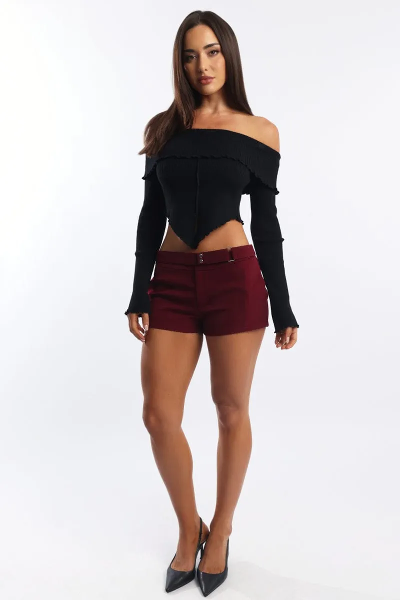 Black Bardot Knit Top Long Sleeve Open Front sold by Ally Fashion product image thumbnail 2