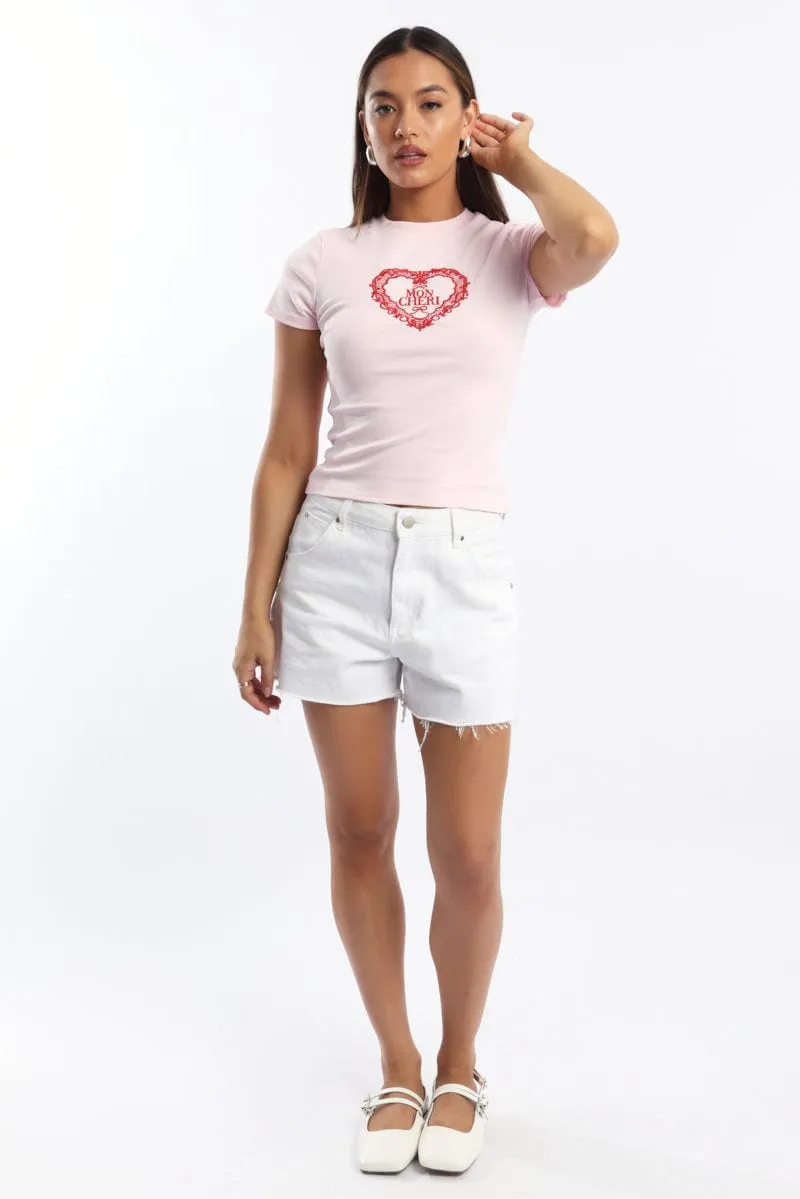 Pink Graphic Tee Short Sleeve sold by Ally Fashion