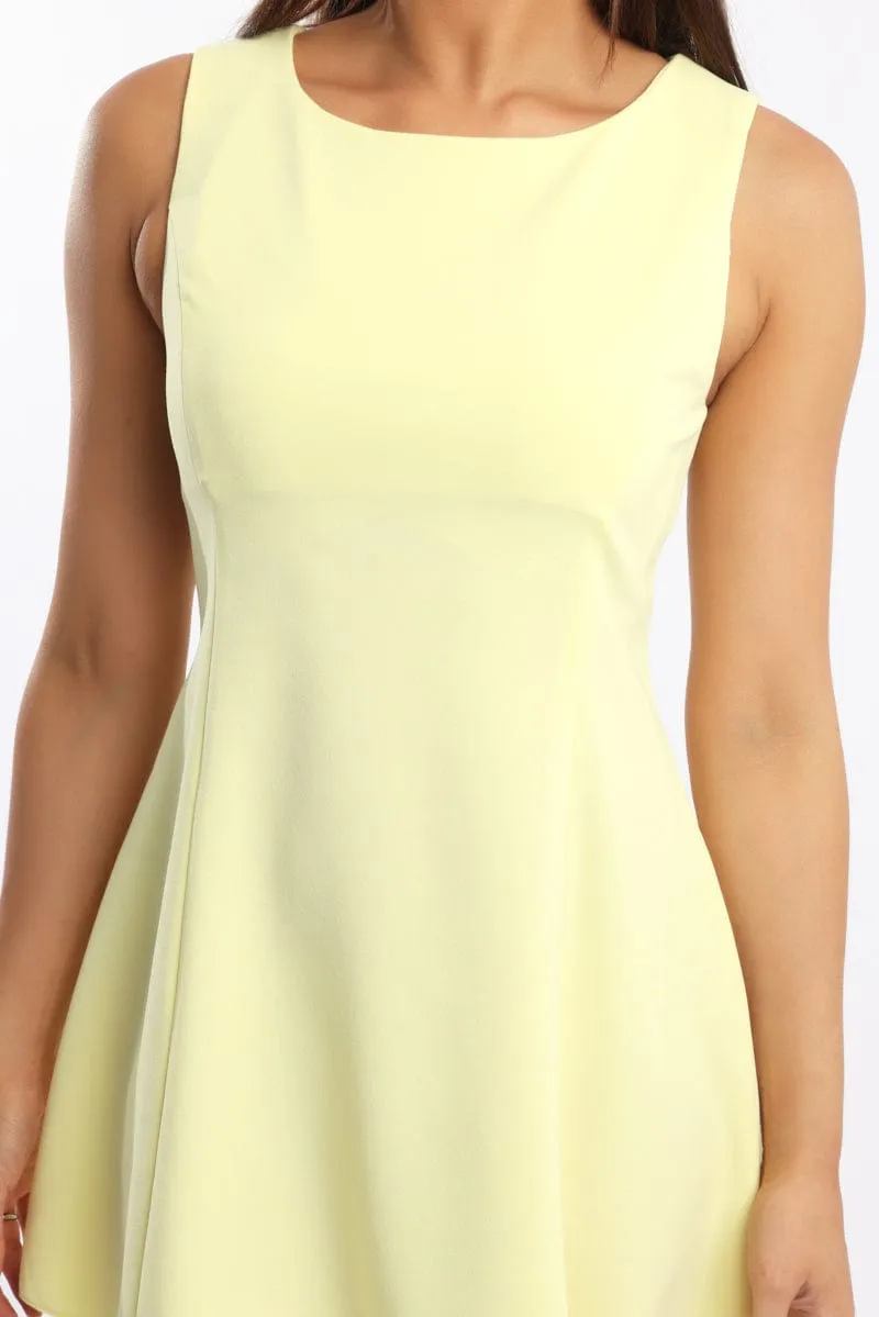 Yellow Mini Dress Boat Neck sold by Ally Fashion product image thumbnail 5