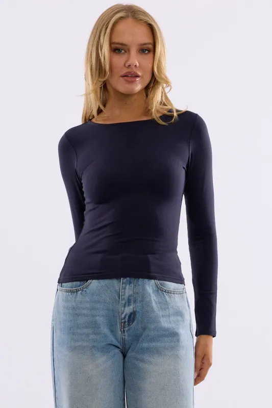 Blue Supersoft Fleece Top Long Sleeve sold by Ally Fashion