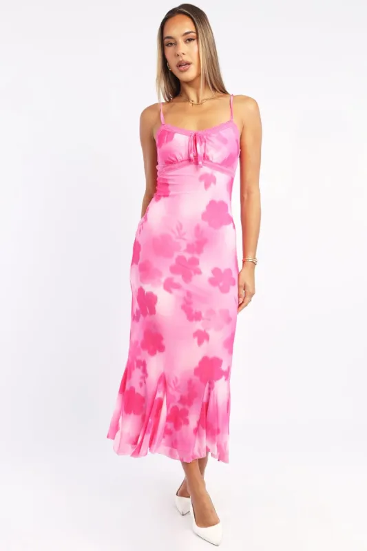 Pink Floral Bodycon Dress Midi sold by Ally Fashion