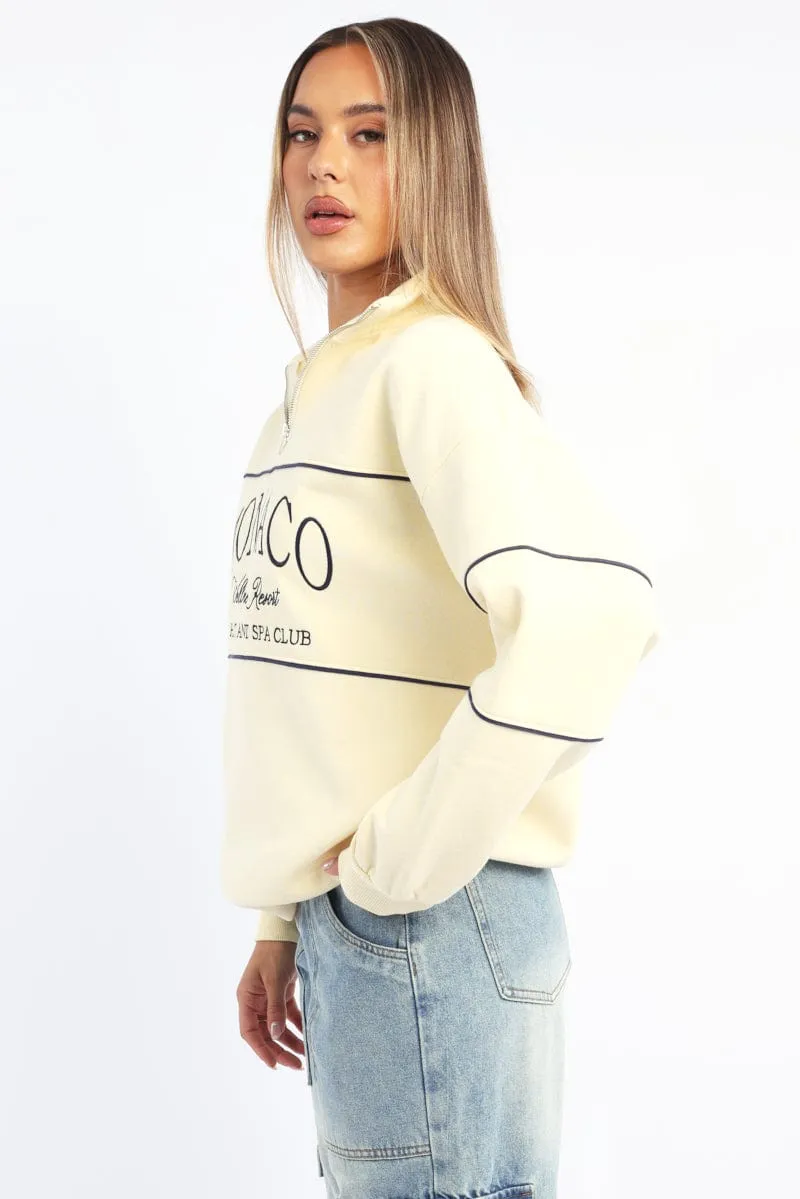 Yellow Zip Sweater Funnel Neck Oversized sold by Ally Fashion product image thumbnail 3