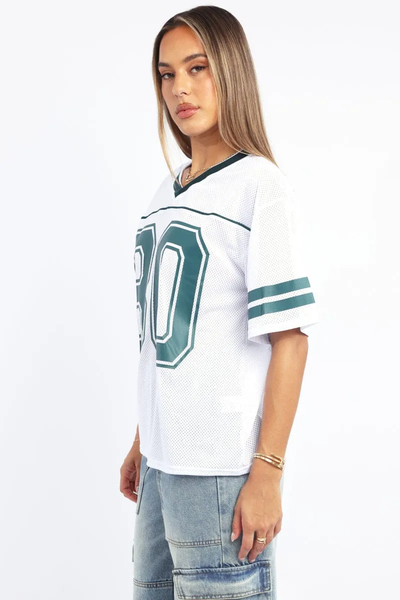 White Sport Tee Short Sleeve sold by Ally Fashion product image thumbnail 3