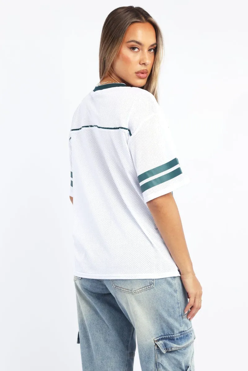 White Sport Tee Short Sleeve sold by Ally Fashion product image thumbnail 4