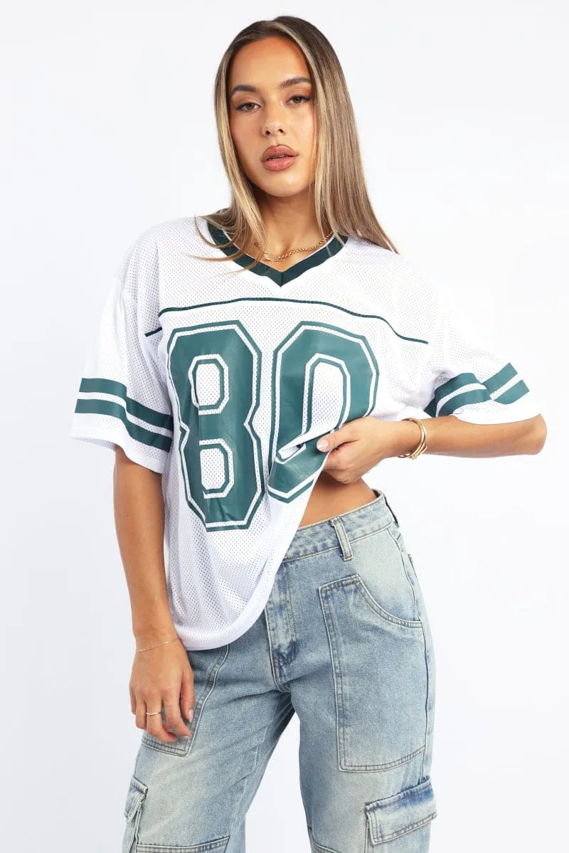 White Sport Tee Short Sleeve sold by Ally Fashion